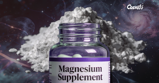 镁补充品，象征镁作为人体基础矿物质，在睡眠与身体调节中的角色